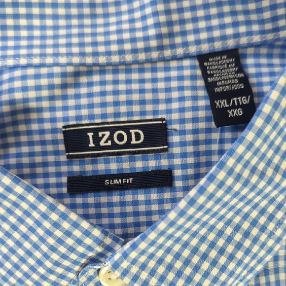 NEW Izod Blue Casual Button Down Shirt - Picture 3 of 12